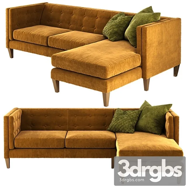 Crate and barrel aidan sectional sofa 2 3D Model Download Crate and barrel aidan sectional sofa 2 3D Model Download