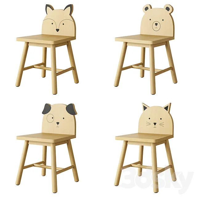 Crate and Barrel Animal Kids Chair 3D Model Crate and Barrel Animal Kids Chair 3D Model
