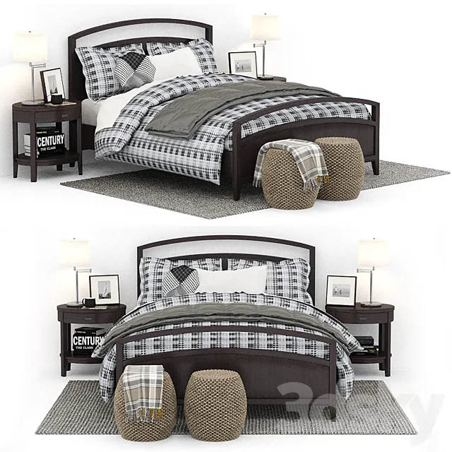 crate and barrel Arch Charcoal Queen Bed 3DModel crate and barrel Arch Charcoal Queen Bed 3DModel