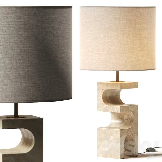 Crate and Barrel Boveda Stone Table Lamp 3D Model