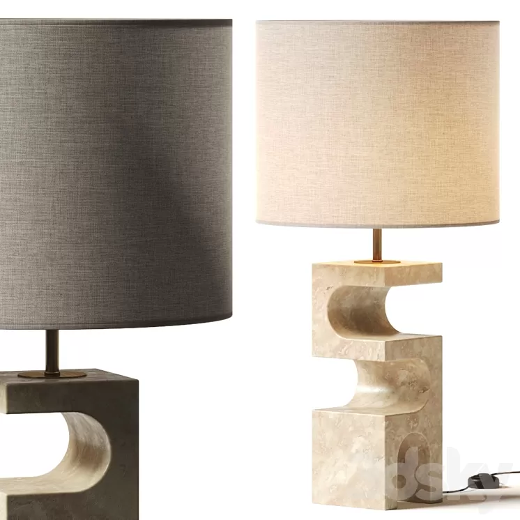 Crate and Barrel Boveda Stone Table Lamp 3D Model Crate and Barrel Boveda Stone Table Lamp 3D Model