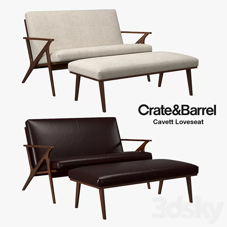 Crate and Barrel – Cavett Loveseat 3D Model