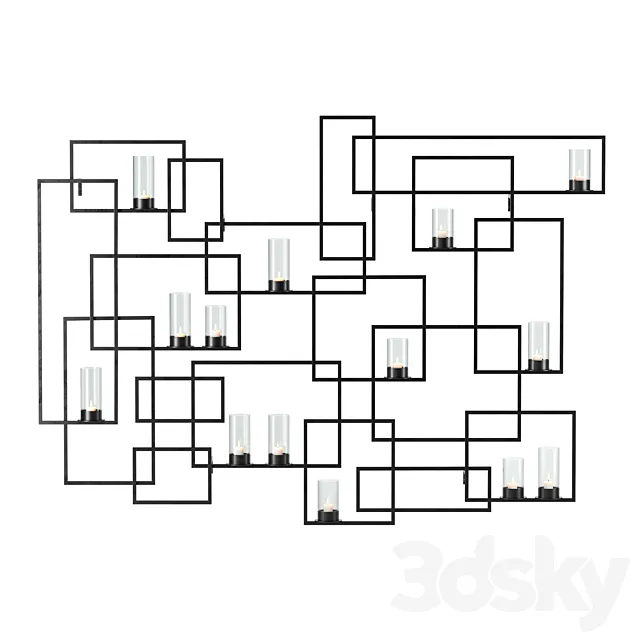 Crate and Barrel Circuit Metal Wall Candle Holder 3D Model Crate and Barrel Circuit Metal Wall Candle Holder 3D Model
