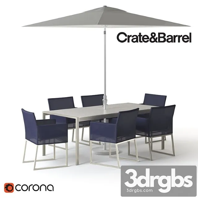 Crate and barrel Dune dining set 2 3D Model Download Crate and barrel Dune dining set 2 3D Model Download