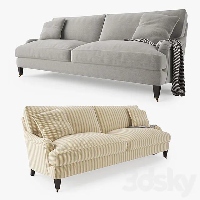 Crate and Barrel Essex Sofa with Casters 3D Model