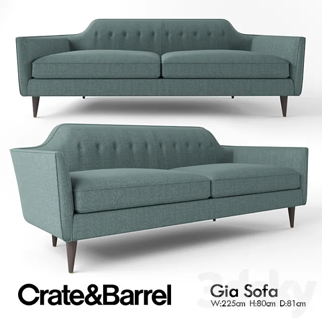 Crate and Barrel Gia sofa 3D Model Crate and Barrel Gia sofa 3D Model