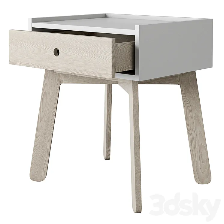 Crate and Barrel Lamont Two-Tone Nightstand 3D Model Free Download