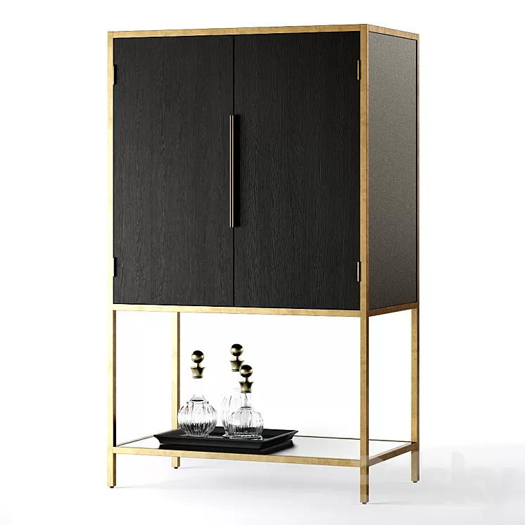 Crate and Barrel Oxford Bar Cabinet 3D Model Crate and Barrel Oxford Bar Cabinet 3D Model