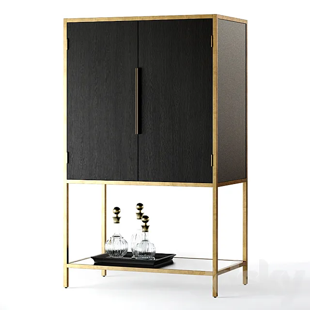 Crate and Barrel Oxford Bar Cabinet 3DModel