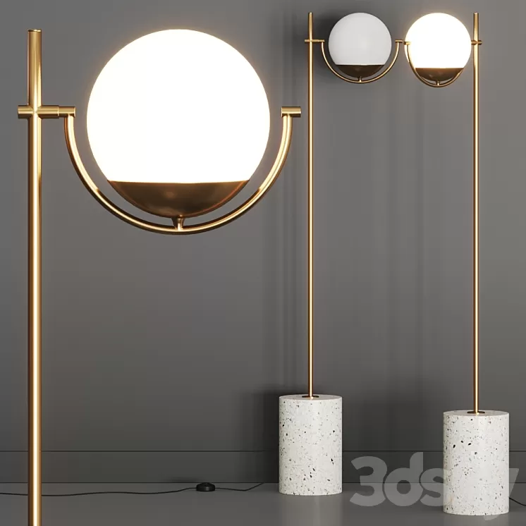 Crate and Barrel Rondure Globe Floor Lamp 3D Model