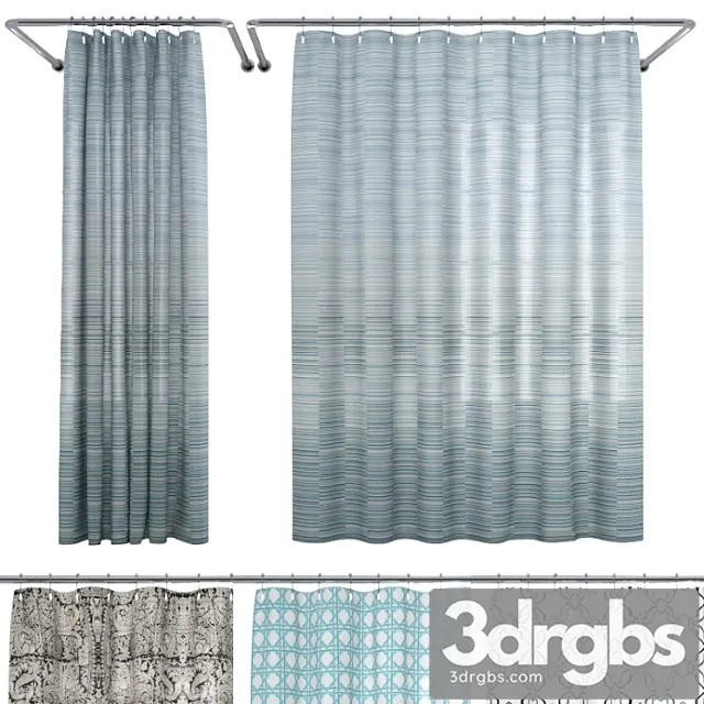 Crate And Barrel Shower Curtain Collection 1 3D Model Download