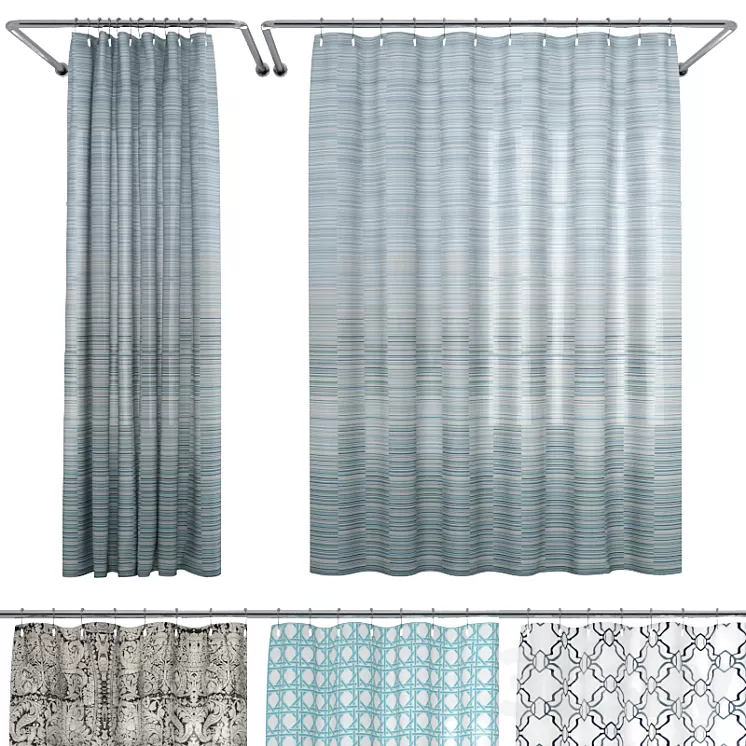 Crate and Barrel Shower Curtain collection 1 3D Model