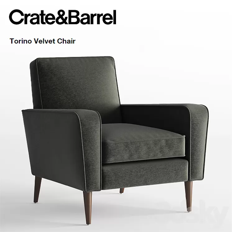 Crate and Barrel \/ Torino Velvet Chair 3D Model