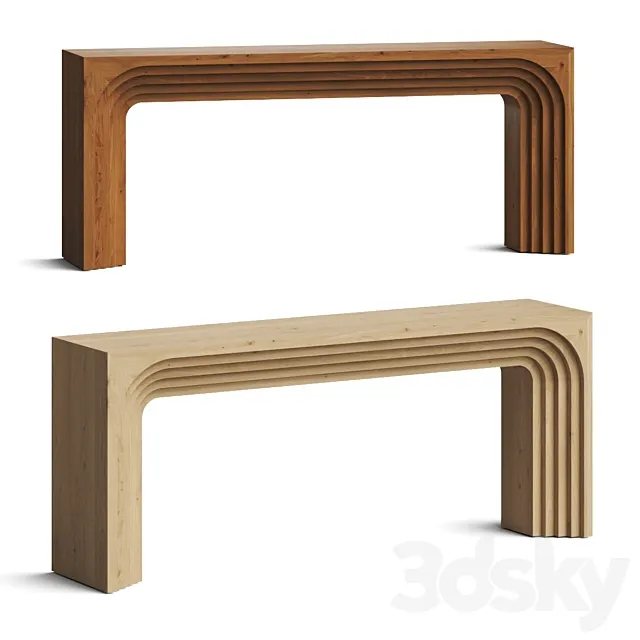 Crate and Barrel Valo Wood Console Table 3DModel 3DSKY Decor Helper