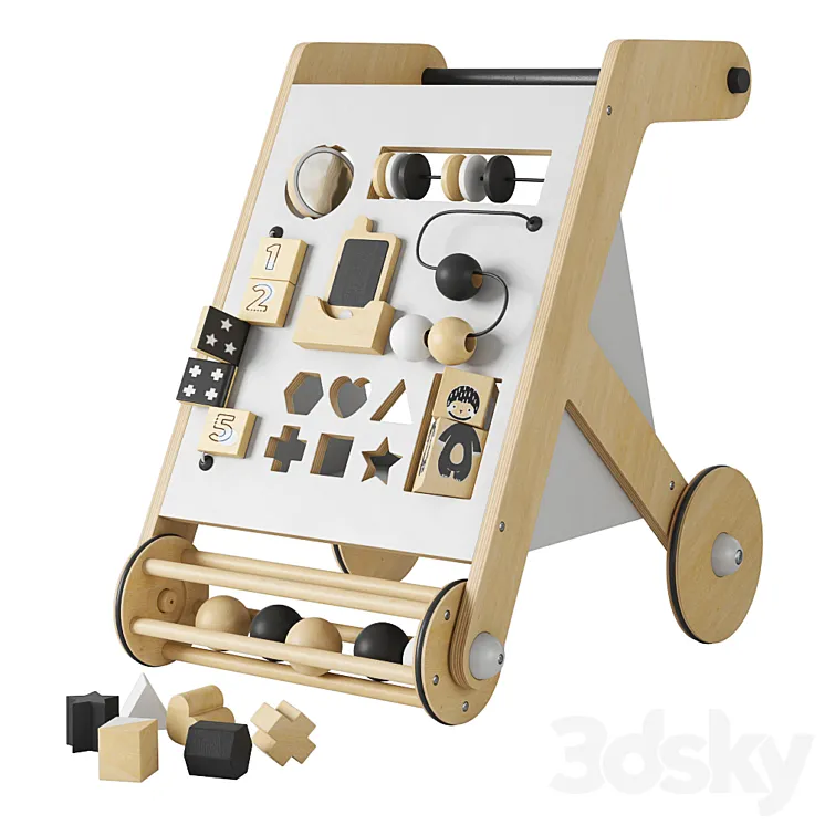 Crate and Barrel Wonder and Wise Activity Baby Push Walker 3D Model Free Download