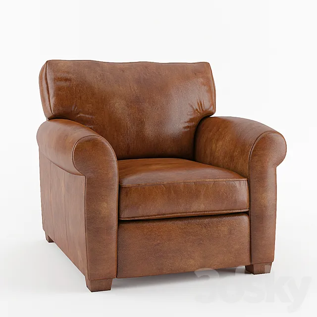 Crate & Barrel _ Carlton Leather Recliner 3D Model Crate & Barrel _ Carlton Leather Recliner 3D Model