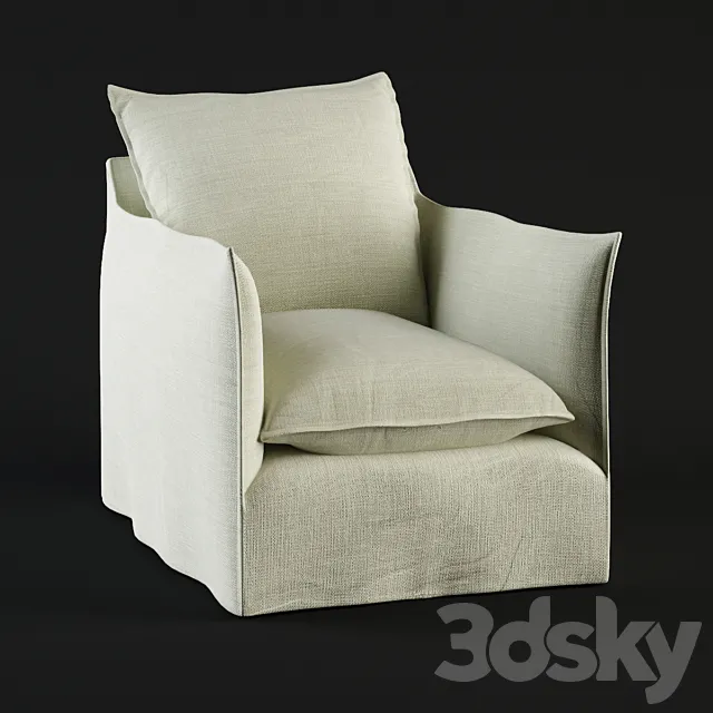 Crate & Barrel _ Oasis Swivel Chair 3D Model Crate & Barrel _ Oasis Swivel Chair 3D Model