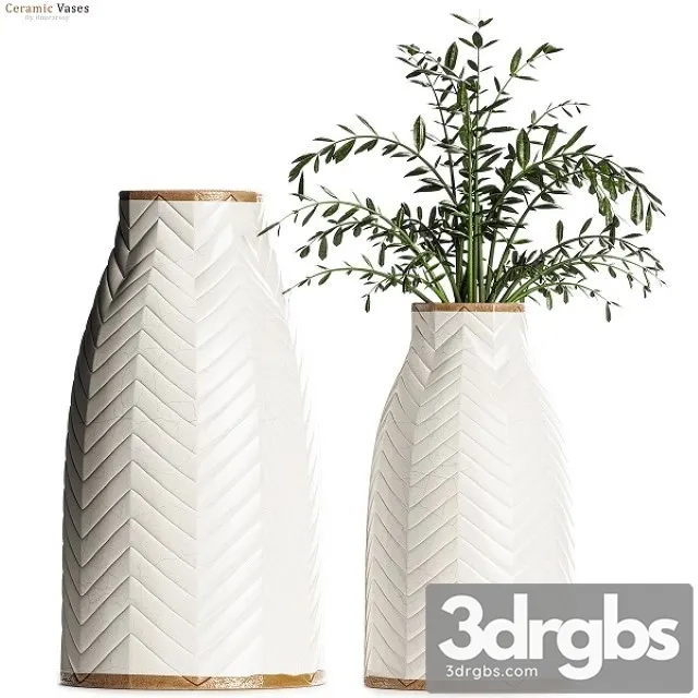 Crate & Barrel Adra Vases With Plants 3D Model Download Crate & Barrel Adra Vases With Plants 3D Model Download