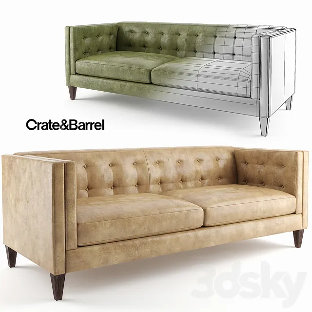 Crate & Barrel Aidan Leather Sofa 3DModel Crate & Barrel Aidan Leather Sofa 3DModel