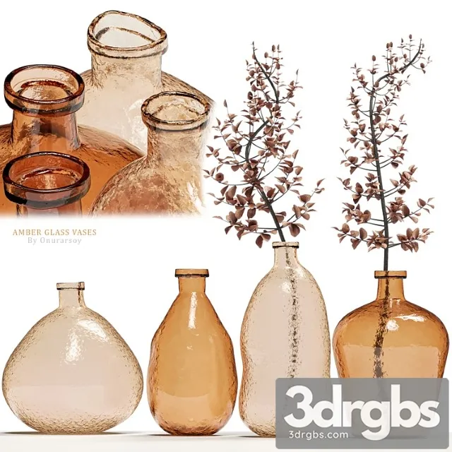 Crate Barrel Amber Glass Vases 3D Model Download