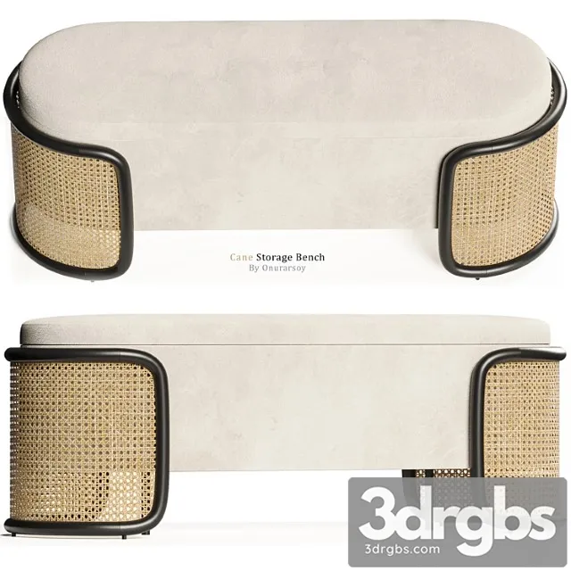 Crate Barrel Anaise Cane Storage Bench 3D Model Download