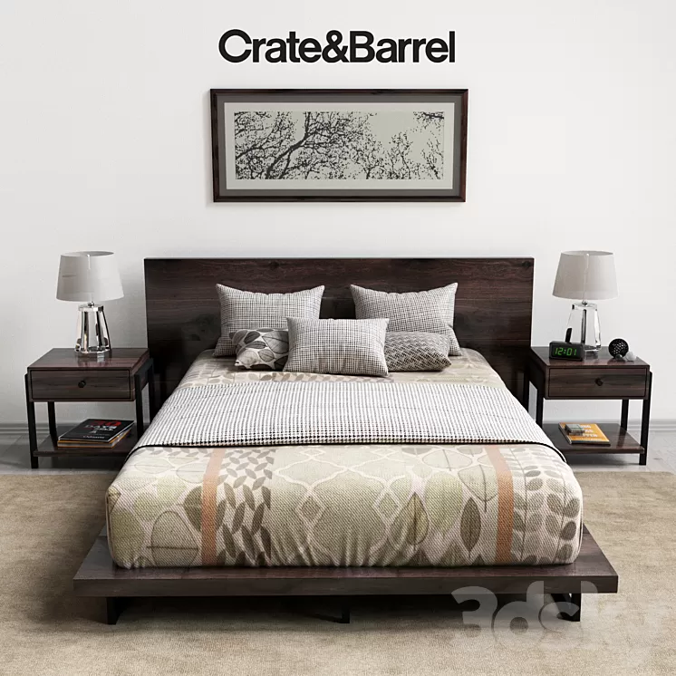 Crate & Barrel bedroom 3D Model Crate & Barrel bedroom 3D Model