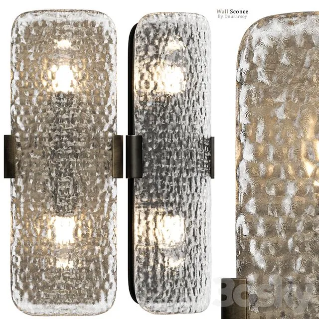 Crate & Barrel Belmont Double Bulb Glass Wall Sconce 3D Model Crate & Barrel Belmont Double Bulb Glass Wall Sconce 3D Model