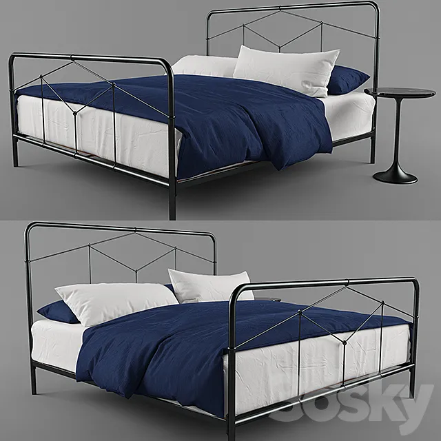 Crate & Barrel Casey Iron Bed 3D Model Crate & Barrel Casey Iron Bed 3D Model