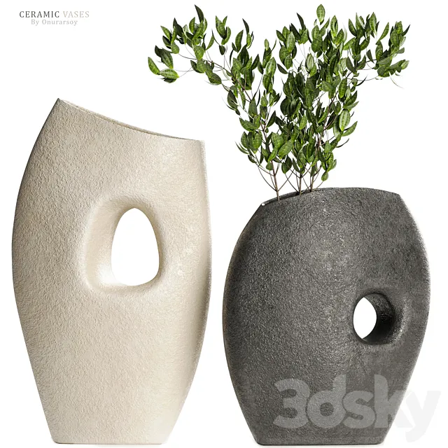Crate & barrel -Clyborne Ceramic Vases 3D Model