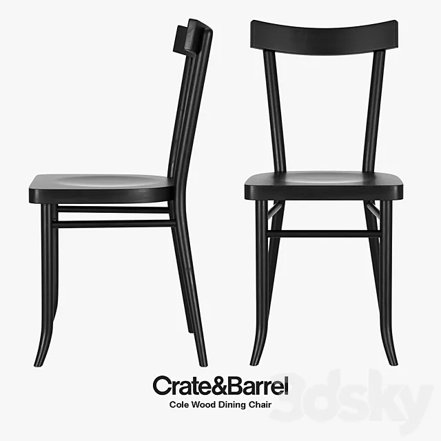 Crate & Barrel – Cole Wood Dining Chair 3D Model