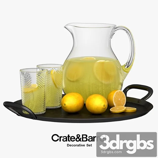 Crate & barrel – decorative set 3D Model Download