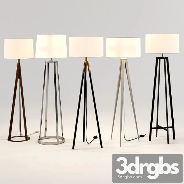 Crate Barrel Floor Lamp Set 2 3D Model Download