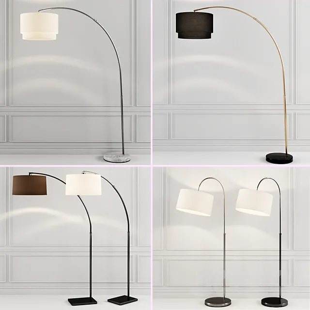 Crate & Barrel Floor Lamp Set 3D Model