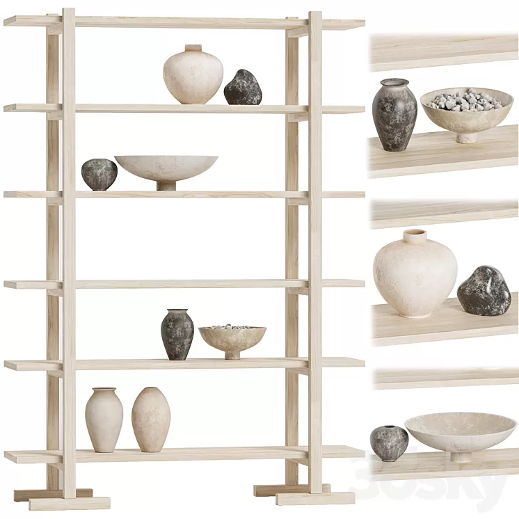 Crate & Barrel – Haldeman Pine Wood Open Shelf 3D Model Crate & Barrel – Haldeman Pine Wood Open Shelf 3D Model