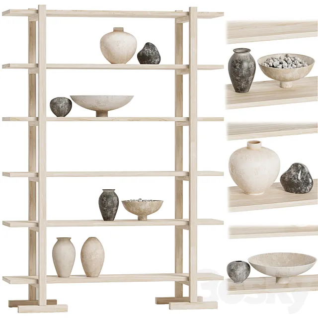 Crate & Barrel – Haldeman Pine Wood Open Shelf 3DModel
