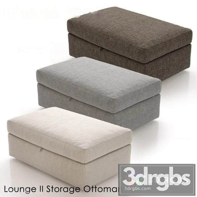 Crate Barrel Lounge Storage Ottoman 3D Model Download