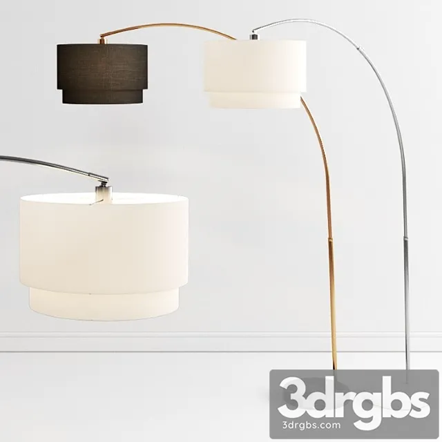 Crate Barrel Meryl Arc Brass Floor Lamp 3D Model Download