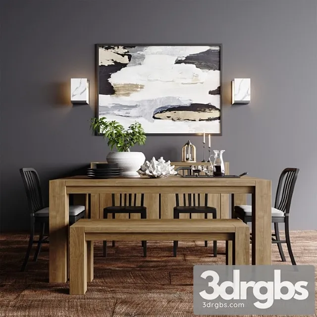 Crate & barrel natural dining collection 2 3D Model Download Crate & barrel natural dining collection 2 3D Model Download