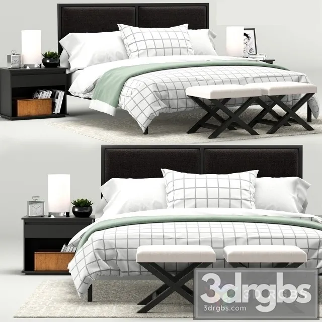Crate Barrel Oliver Bed 3D Model Download