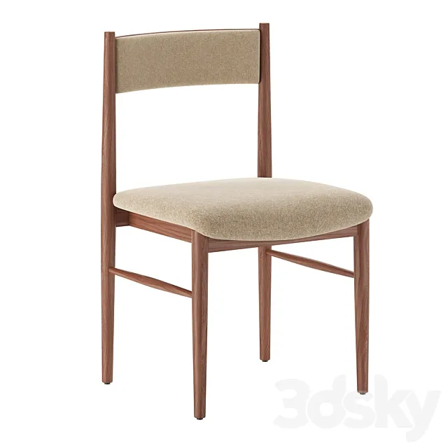 Crate & Barrel Petrie Upholstered Dining Chair 3D Model Crate & Barrel Petrie Upholstered Dining Chair 3D Model