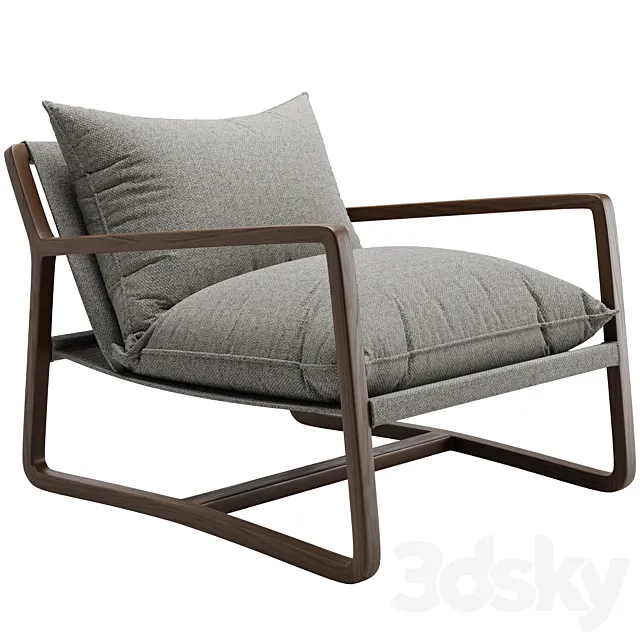 Crate & Barrel Polly Ivory Accent Chair 3D Model