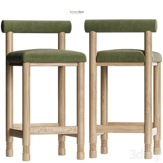 Crate & barrel – Revival Counter Stool in Green 3D Model
