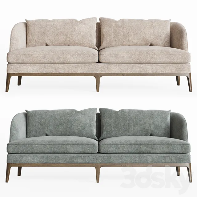 Crate & Barrel Seychelles Wood Trim Sofa 3D Model Crate & Barrel Seychelles Wood Trim Sofa 3D Model