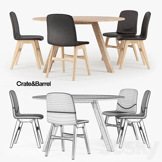 Crate & Barrel Table 3DModel Crate & Barrel Table 3DModel