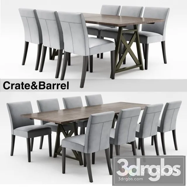 Crate Barrel Table and Chair 3D Model Download Crate Barrel Table and Chair 3D Model Download