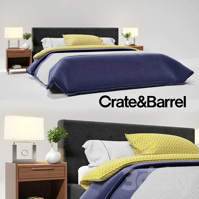 Crate & Barrel Tate King Bed 3DModel