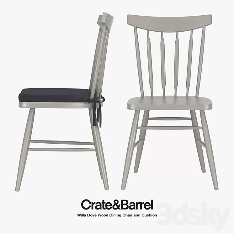Crate & Barrel – Willa Dove Wood Dining Chair 3D Model