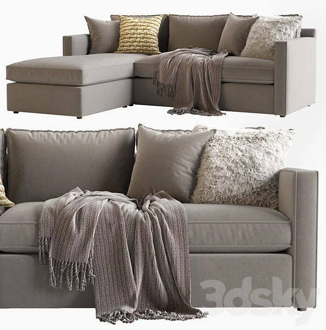 Crate & Barrel_Track Arm sofa_Barrett Lounger 3DModel Crate & Barrel_Track Arm sofa_Barrett Lounger 3DModel