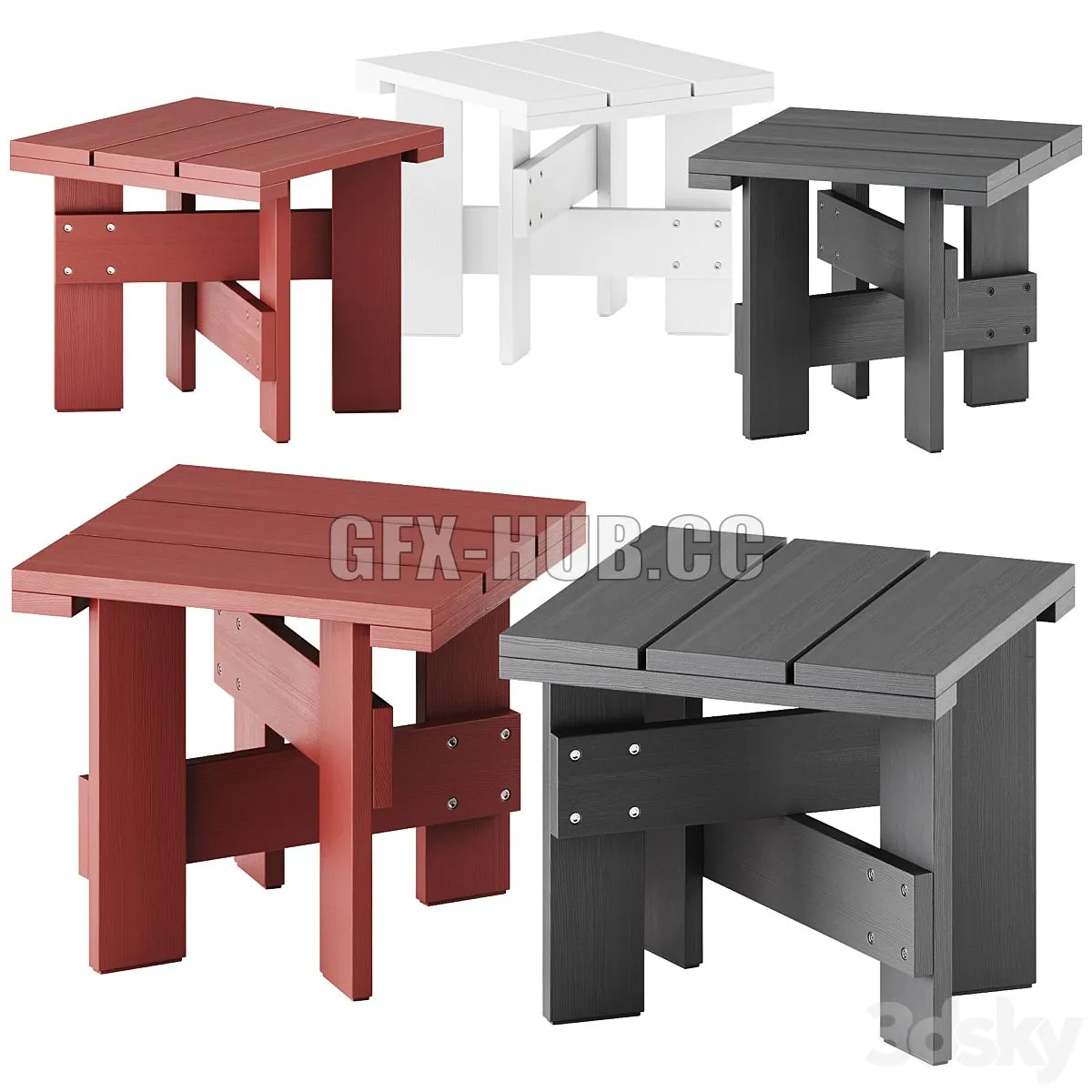 Crate Outdoor Table by Hay 3D Model Crate Outdoor Table by Hay 3D Model
