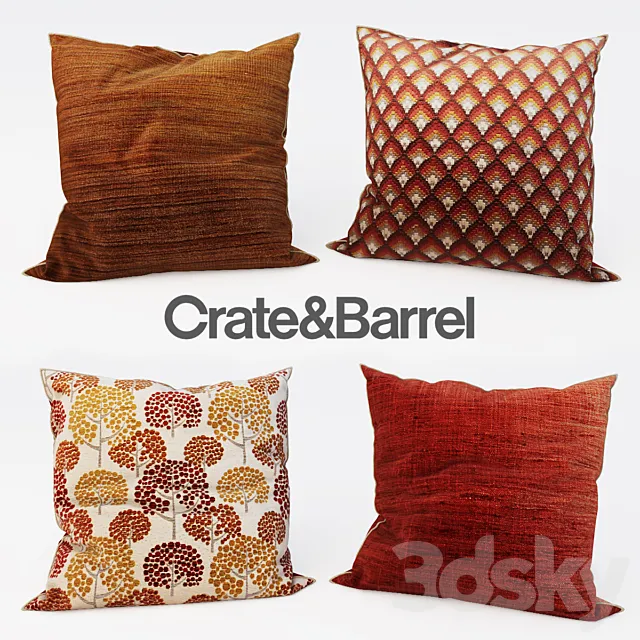 CrateandBarrel – Decorative Pillows set 1 3D Model CrateandBarrel – Decorative Pillows set 1 3D Model